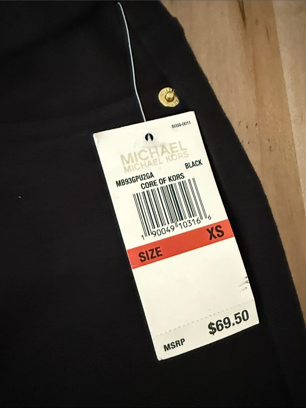 Michael Kors Black Stretch Ponte Skinny Pants with Gold Studs